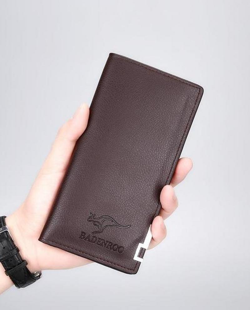 Unisex Vintage Long Fold  Leather Wallet