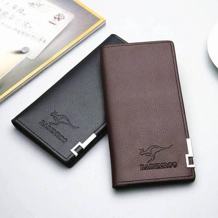 Unisex Vintage Long Fold  Leather Wallet