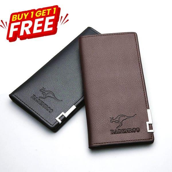 Unisex Vintage Long Fold  Leather Wallet