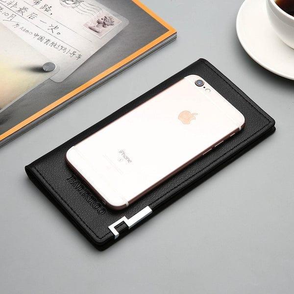 Unisex Vintage Long Fold  Leather Wallet