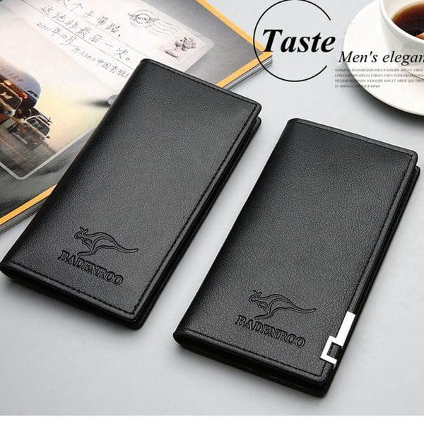 Unisex Vintage Long Fold  Leather Wallet