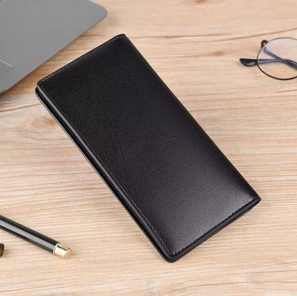 Unisex Vintage Long Fold  Leather Wallet