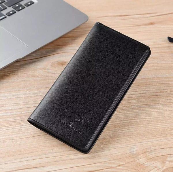 Unisex Vintage Long Fold  Leather Wallet