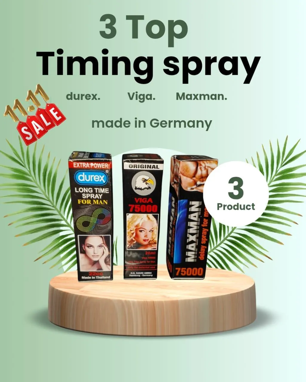 Long-lasting Odor Protection Viga Timing Spray | 3 Pcs Waterproof Multicolor Pack