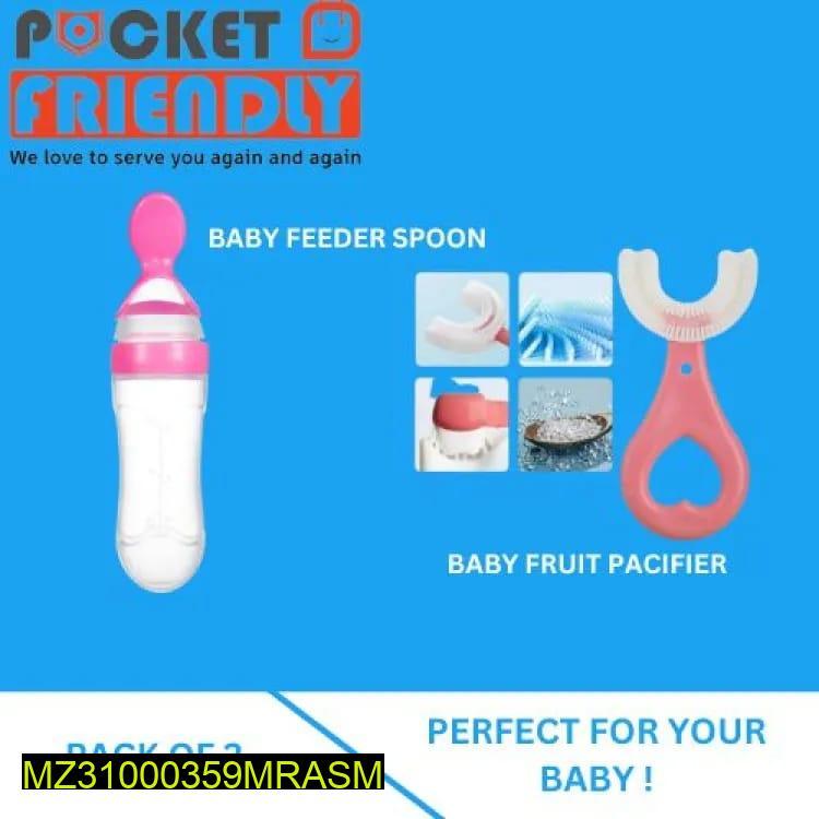 Baby Pacifier And Feeding Spoon Set, Pack Of 2