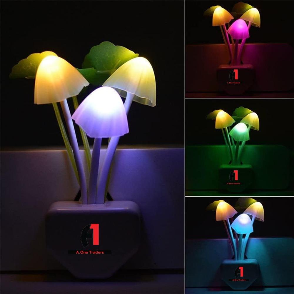 1 Pc Mushroom Night Light Plug-in Sensor Lamp