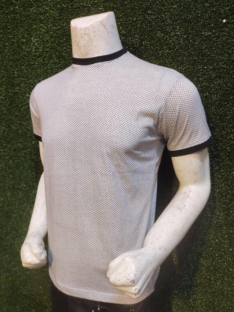 1 Pc Men's Lycra Jersey Printed T-Shirt