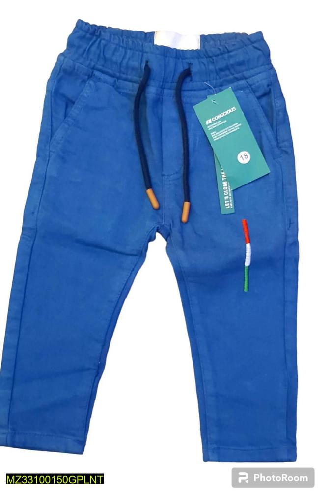 1 Pc Boy's Stitched Cotton Plain Pants