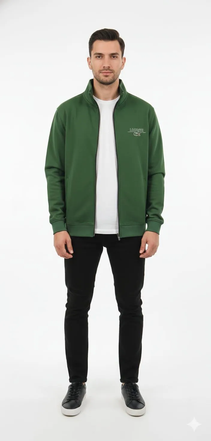 1 Pc Men's Cotton Fleece Embroidered Zipper Hoodie