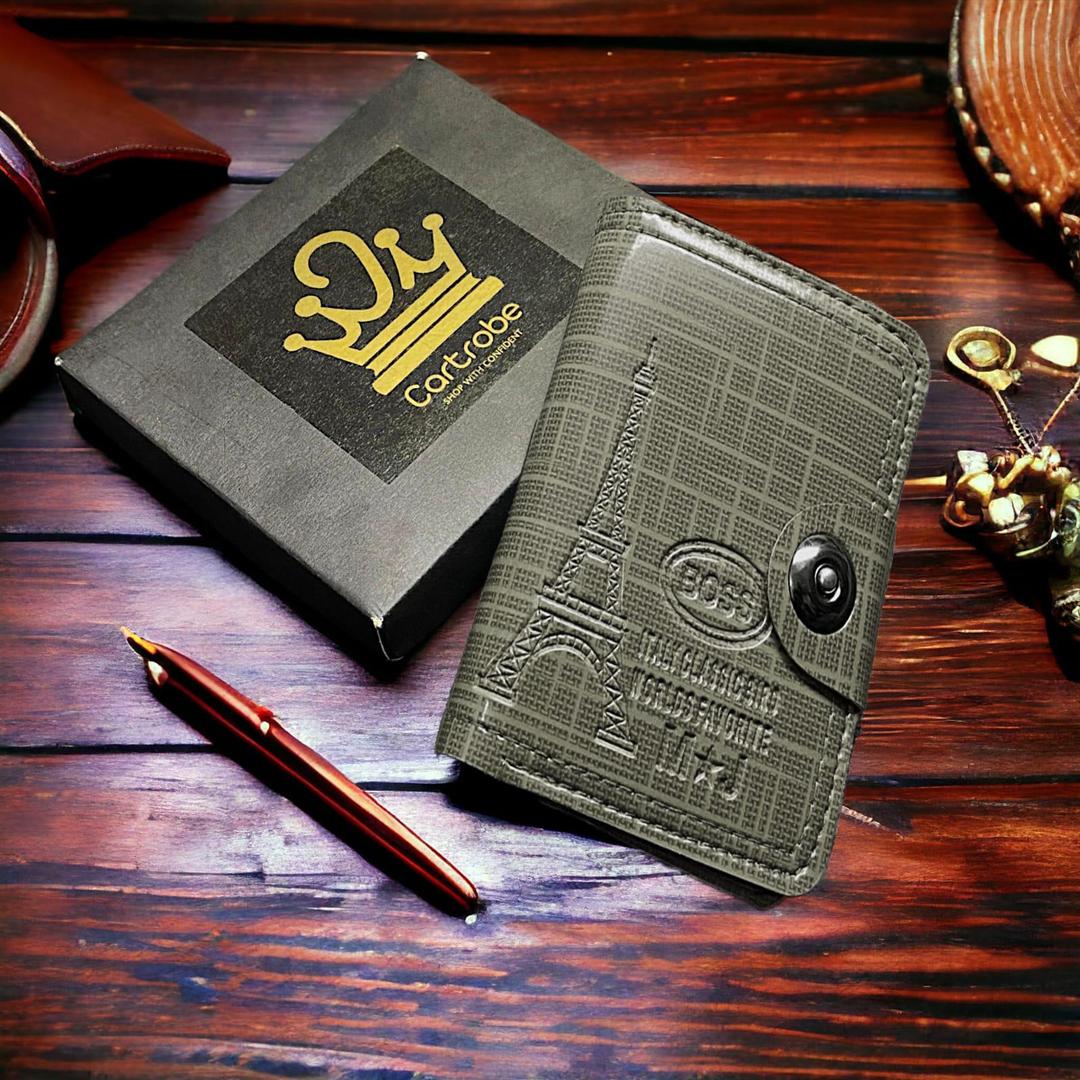 Stylish Unisex Synthetic Leather Wallet - 1 Pc, Slim & Textured Design