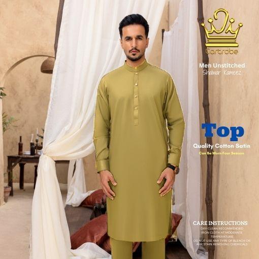 Men's Unstitched Cotton Sotton Plain Suit