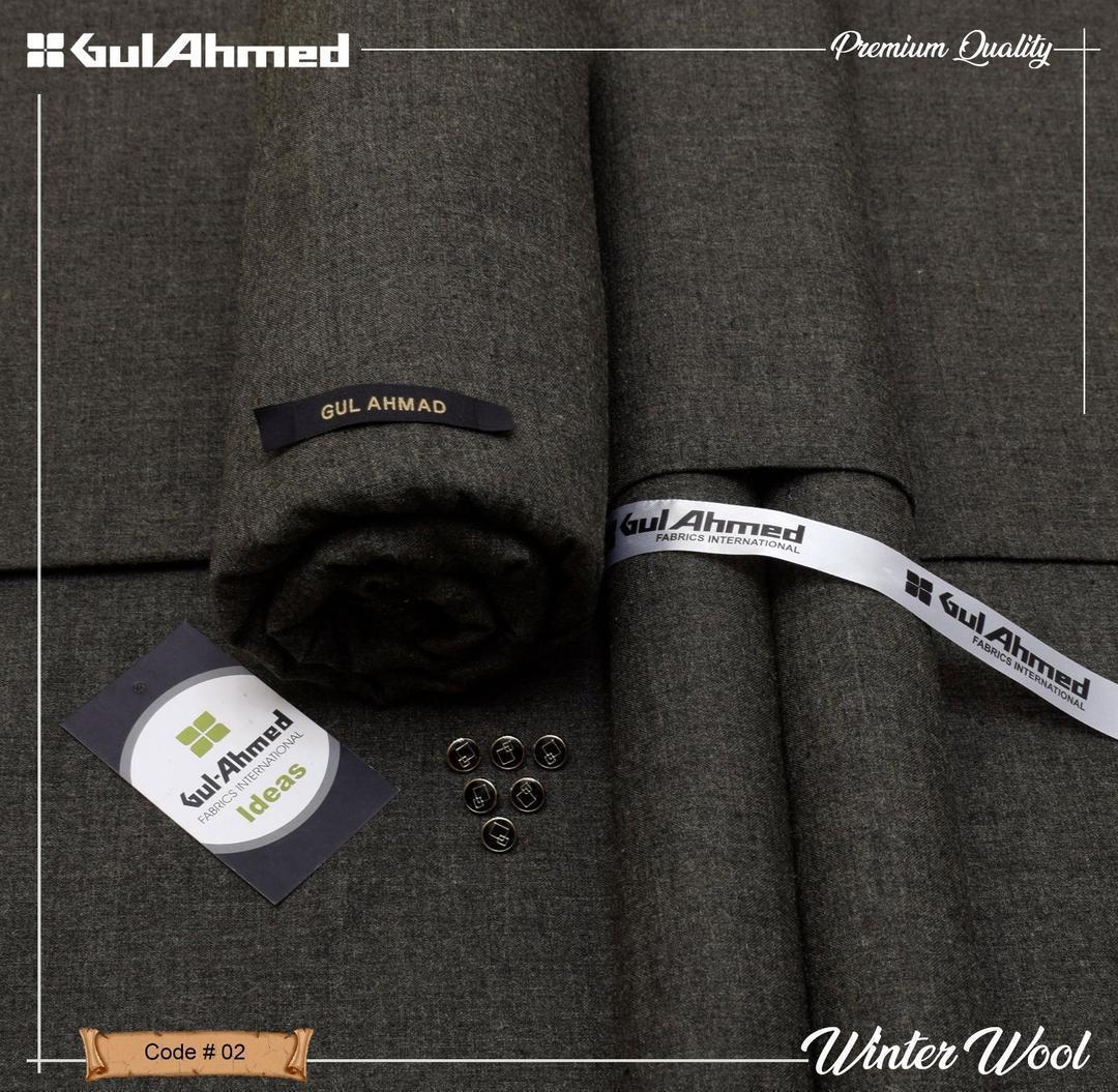 Men’s Unstitched Wool Suit - 4 Pcs Winter Collection in Grey