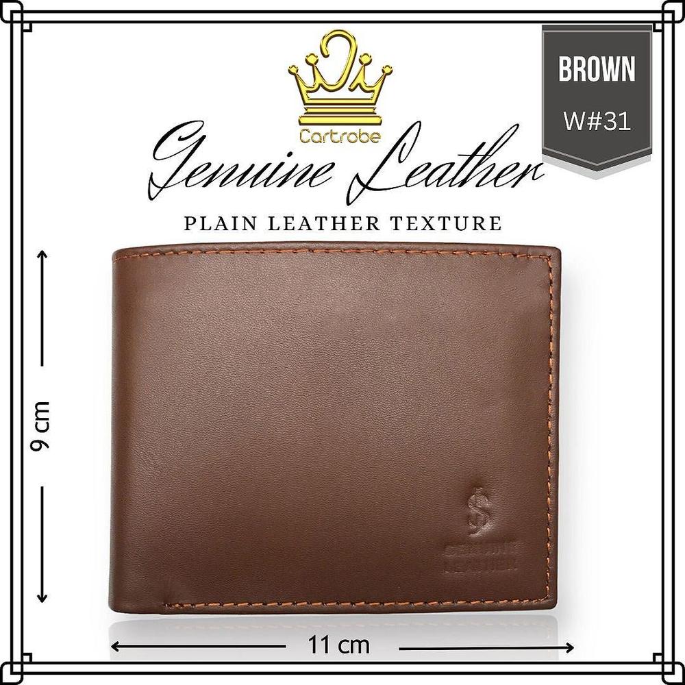 Men's Leather Plain Bi-Fold Wallet