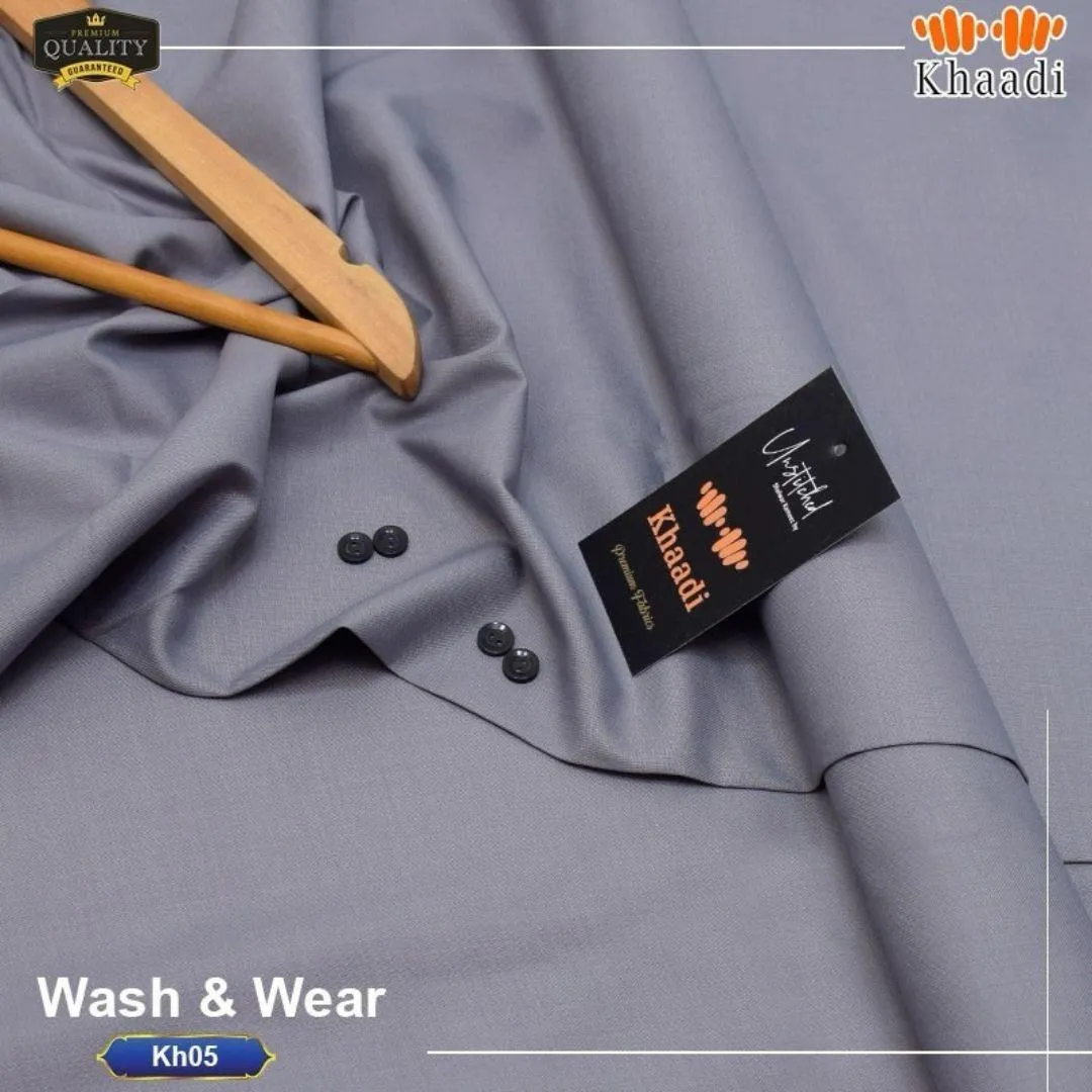 Khaadi Unstitched Shalwar Kameez – Premium Men’s Wash & Wear Plain Suit