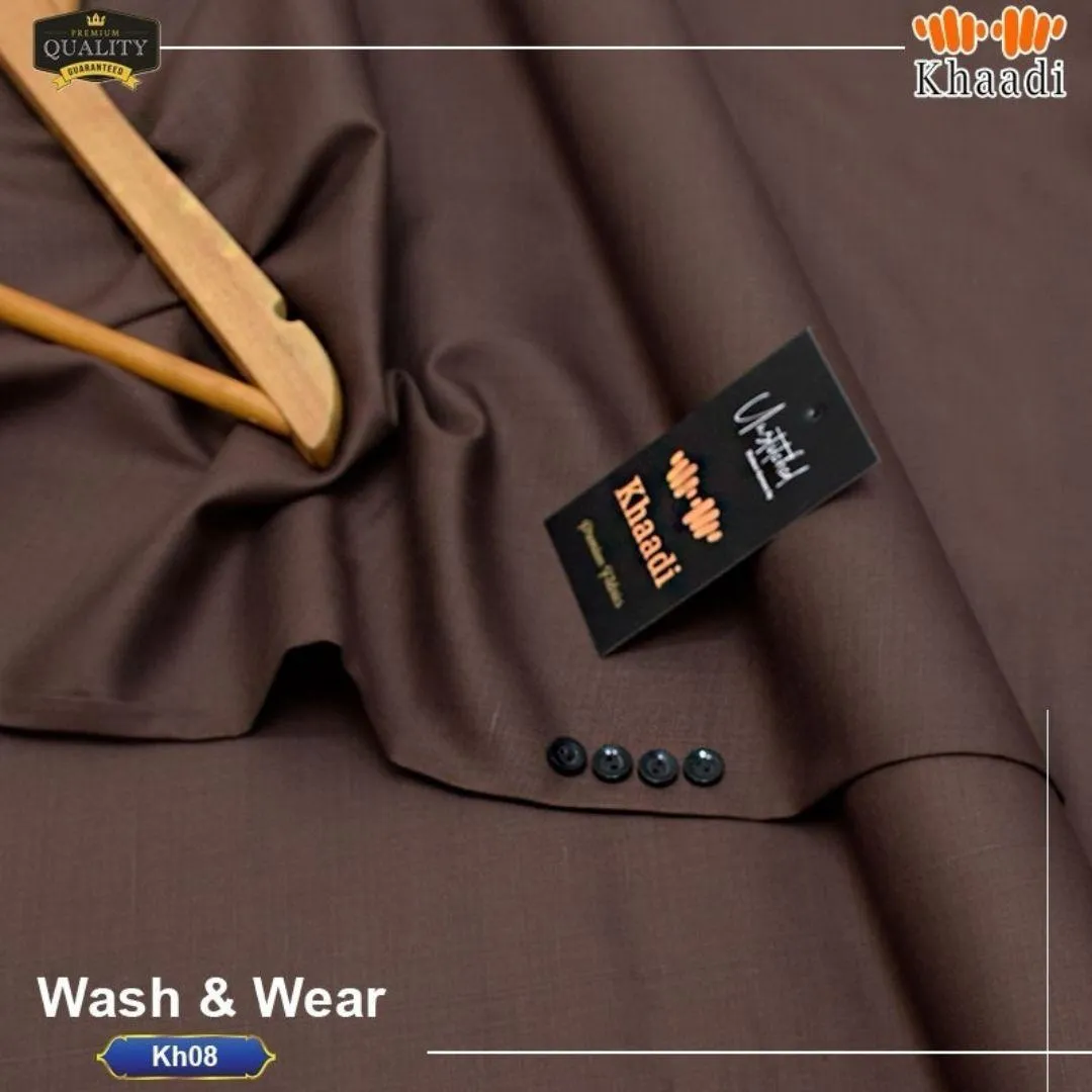 Khaadi Unstitched Shalwar Kameez – Premium Men’s Wash & Wear Plain Suit