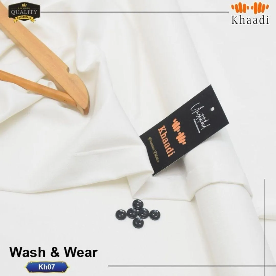 Khaadi Unstitched Shalwar Kameez – Premium Men’s Wash & Wear Plain Suit