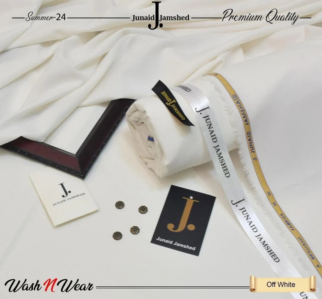 J. Junaid Jamshed Men’s Wash and Wear Unstitched Shalwar Kameez – Premium Comfortable Fabric