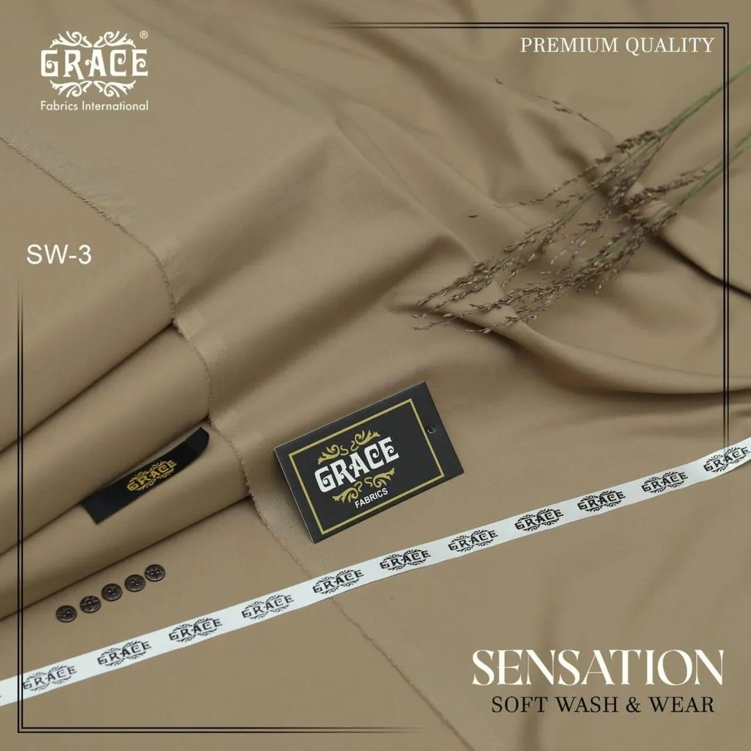GRACE Men’s Wash and Wear Unstitched Shalwar Kameez – Premium Comfortable Fabric