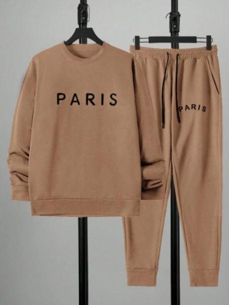 2 Pcs Unisex Dri Fit Printed Sweatshirt Track Suit