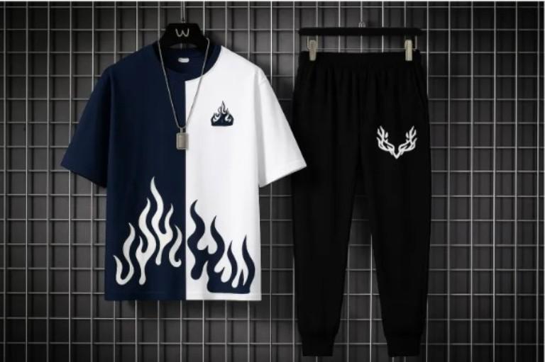2 Pcs Men's Polyester Printed Track Suit