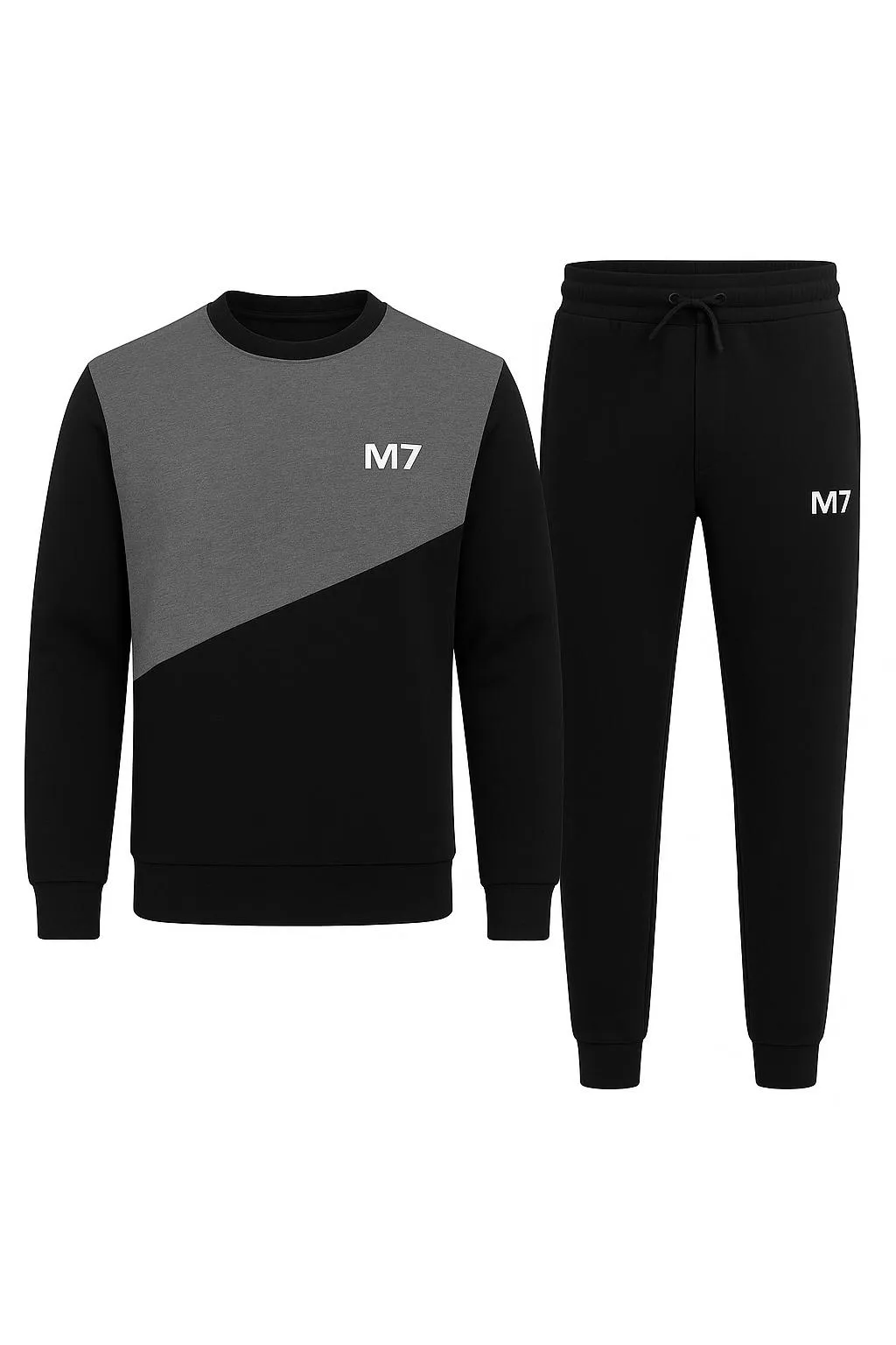 2 Pcs Men's Fleece Printed Track Suit 