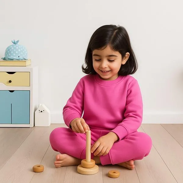 2 Pcs Kids Boy's and Girl's Fleece Plain Tracksuit In Soft Fabric