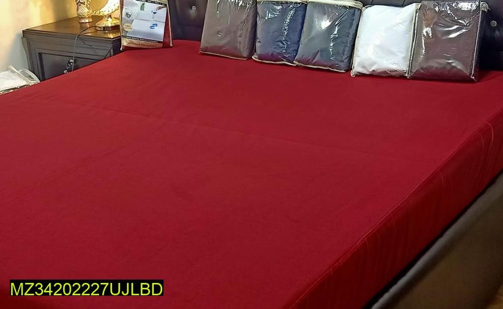 Cotton Plain Double Bed Mattress Cover