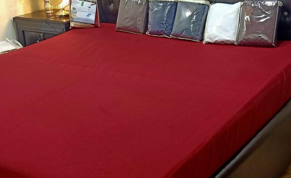 Cotton Plain Double Bed Mattress Cover