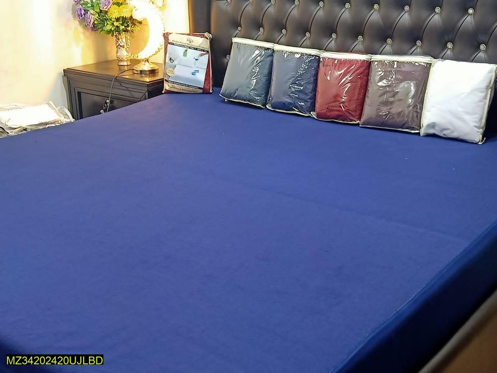 Cotton Plain Double Bed Mattress Cover