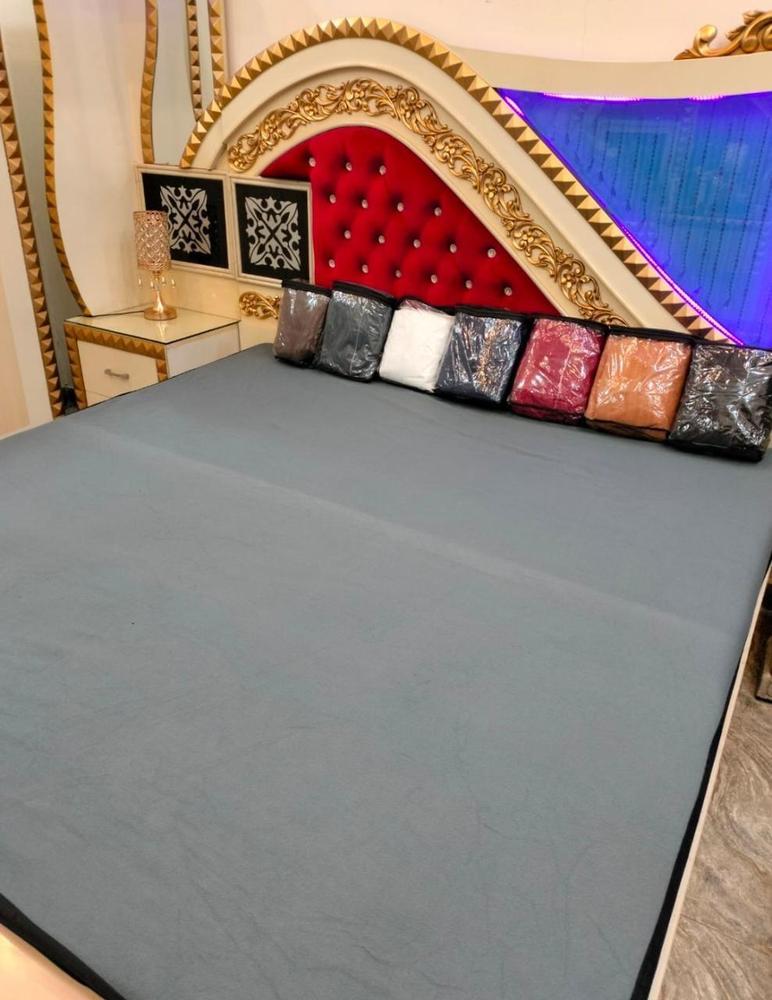 Terry Cotton Plain Double Bed Mattress Covers