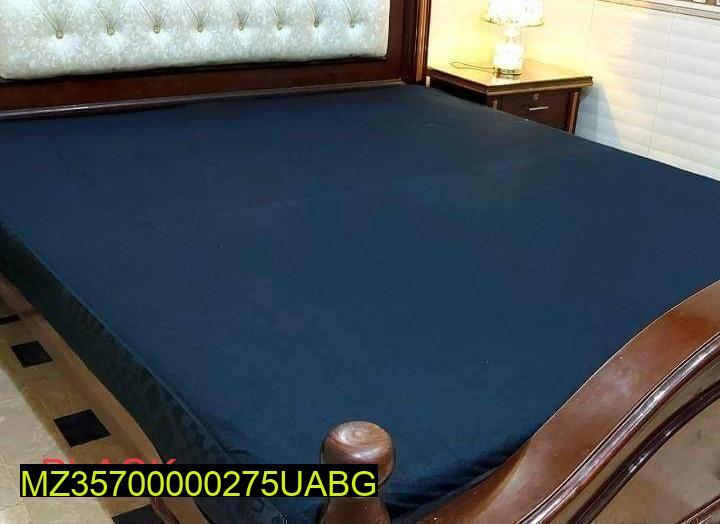 Terry Cotton Plain Double Bed Mattress Covers