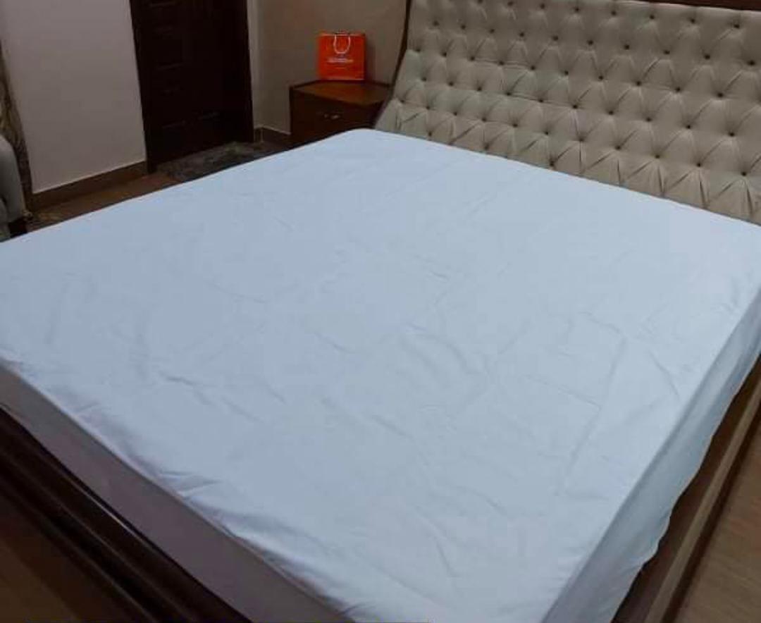 Terry Cotton Plain Double Bed Mattress Cover