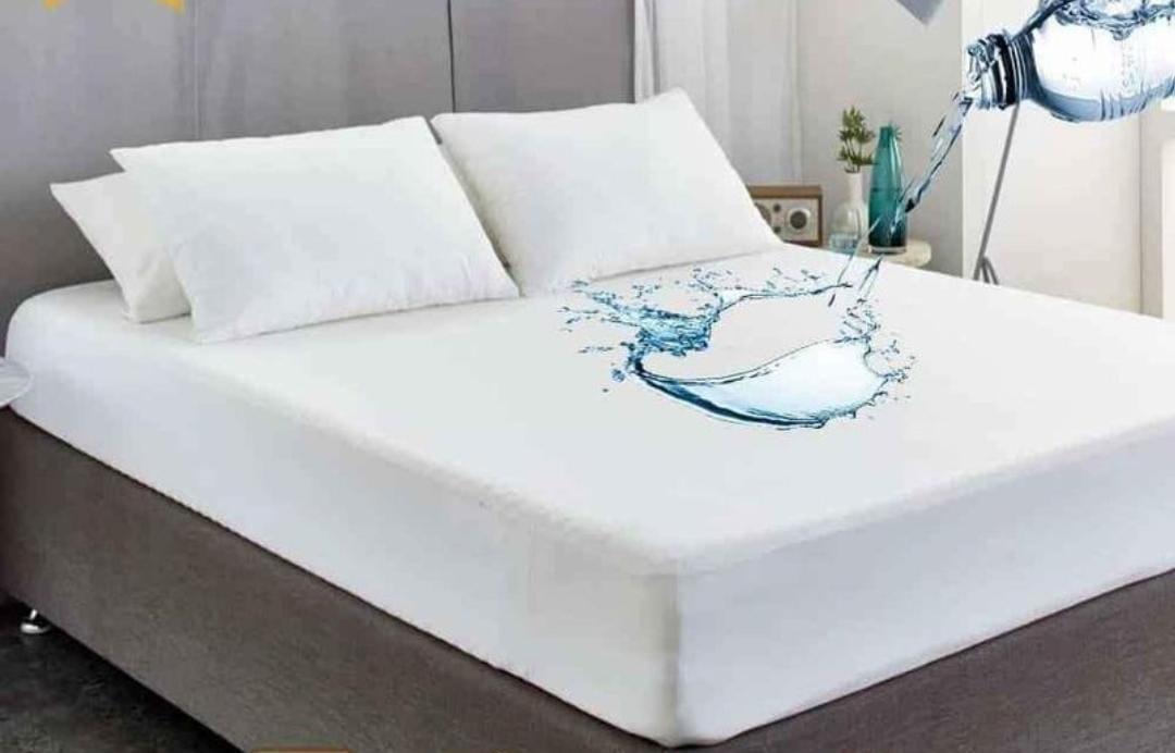 Premium Terry Cotton Waterproof Mattress Cover for Double Bed - 1 Pc