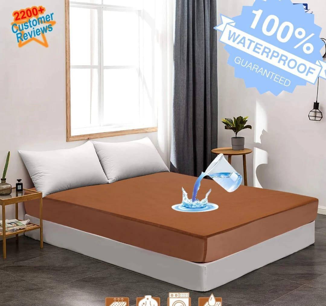 Luxurious Fleece Plain Mattress Cover for Double Bed - 1 Pc Quilted Comfort