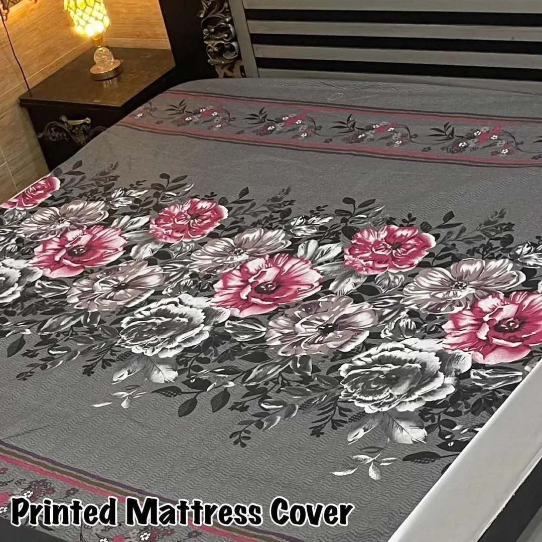 PU Printed Double Bed Mattress Cover