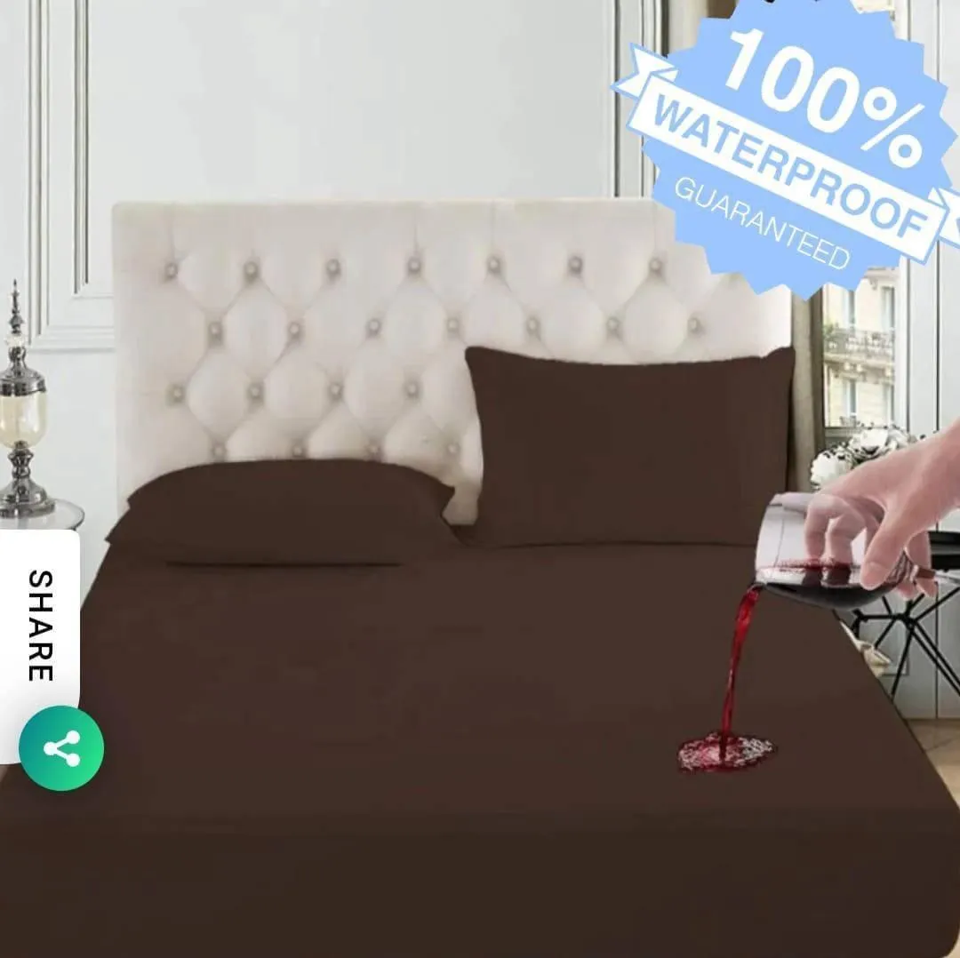 Terry Cotton Plain Double Bed Mattress Cover