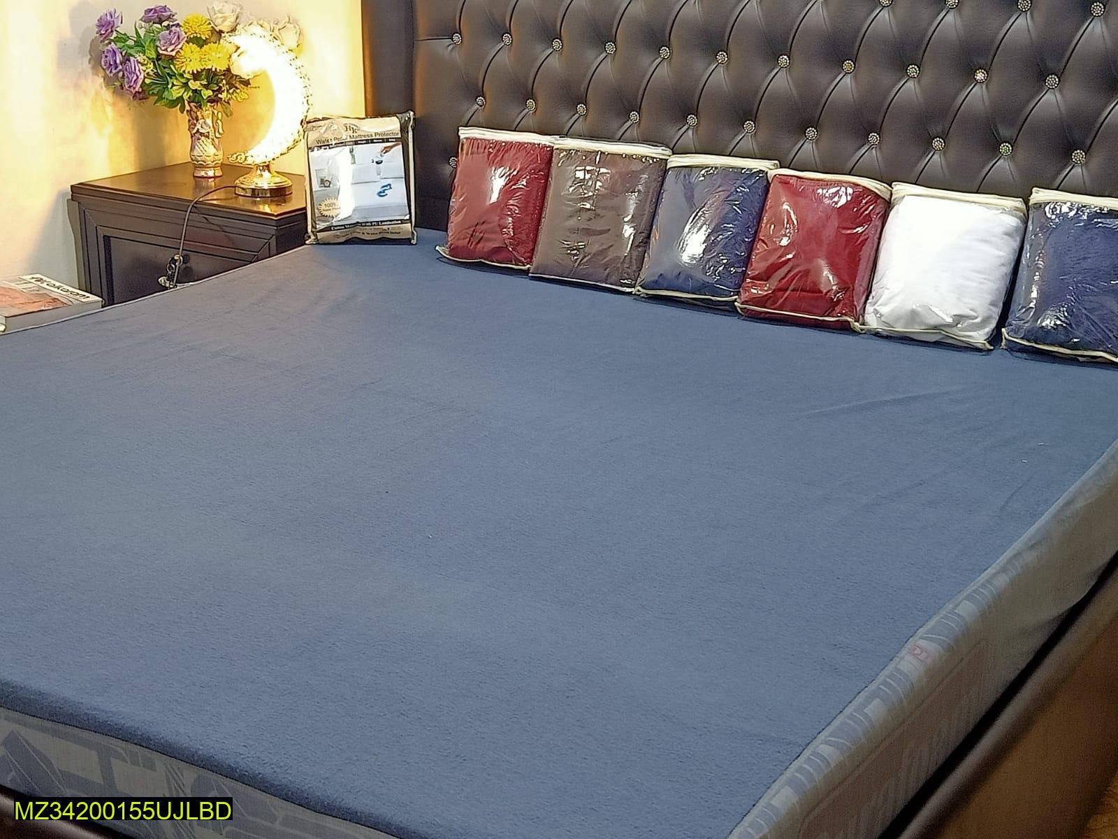 Cotton Plain Double Bed Mattress Cover