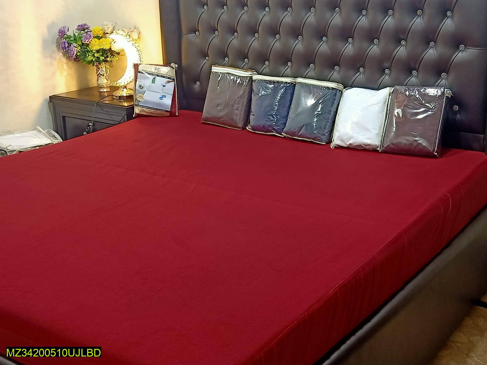 1 Pc Terry Cotton Double Bed Mattress Cover