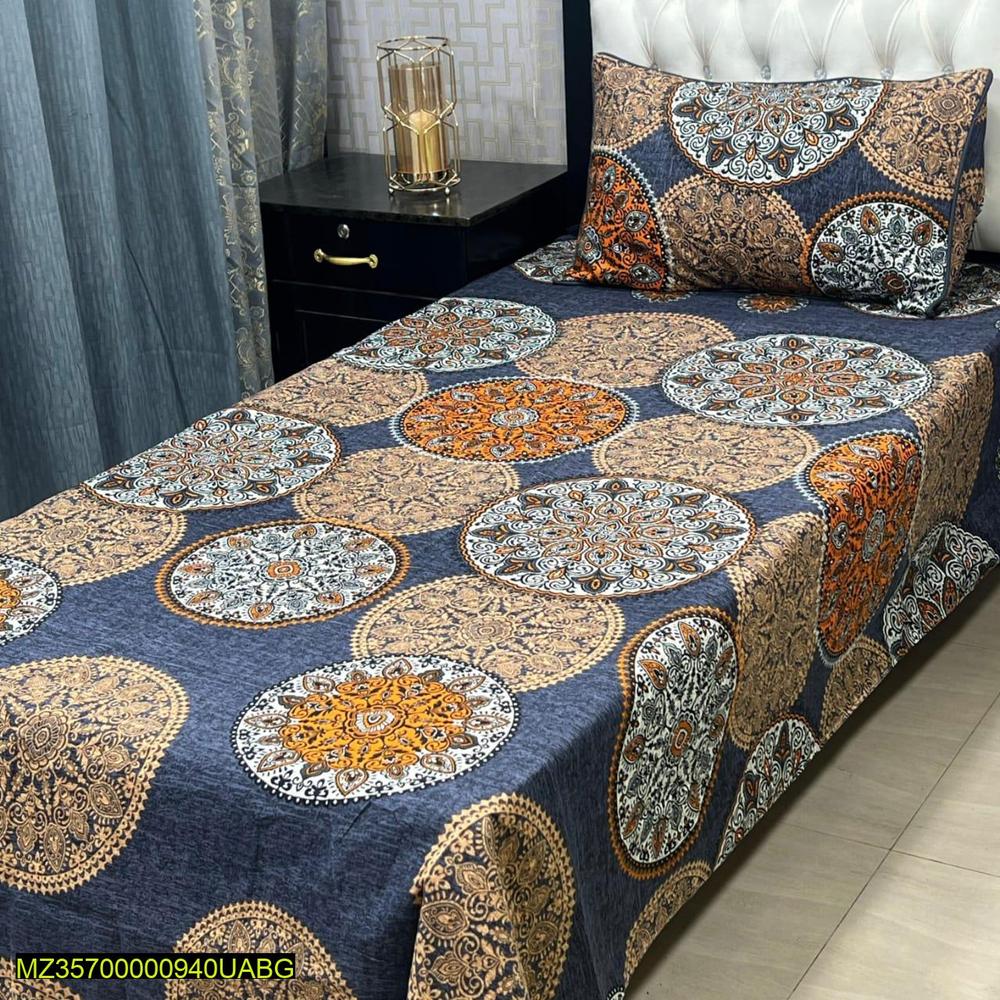 4 Pcs Crystal Cotton Printed Single Bedsheet
