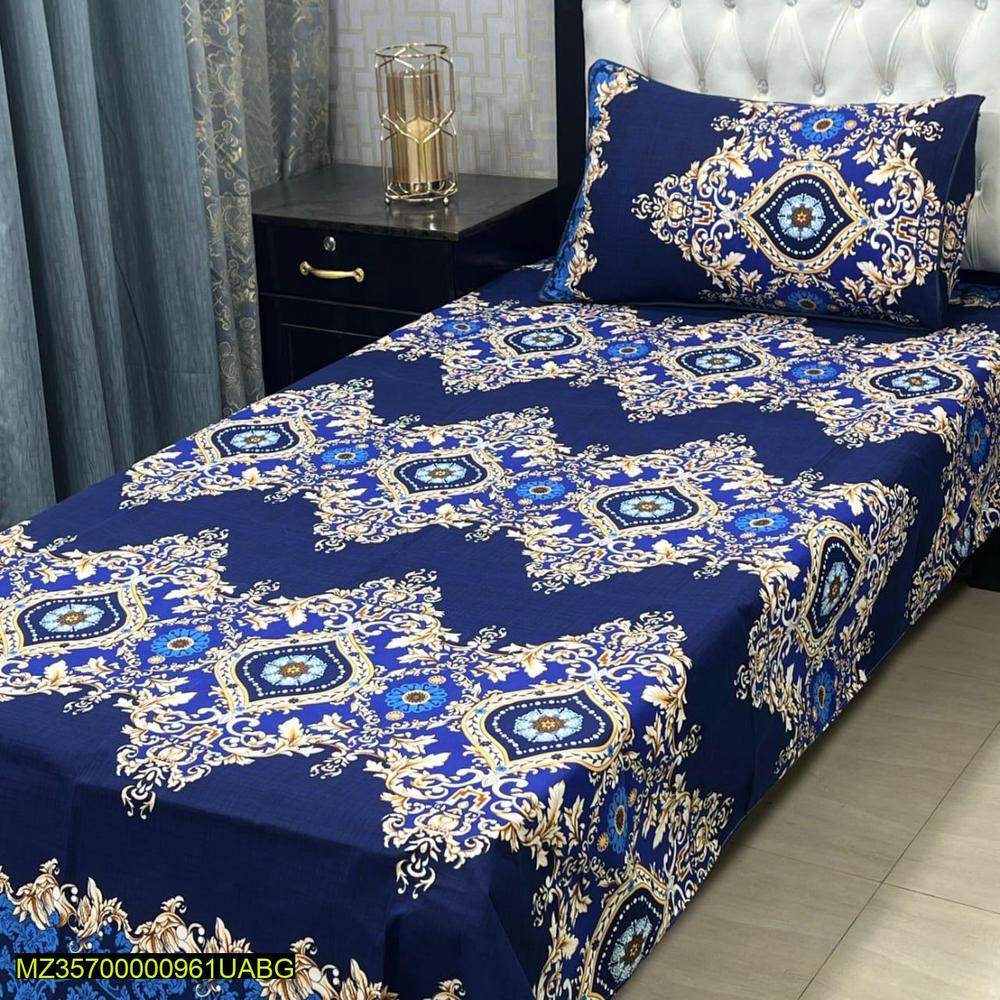4 Pcs Crystal Cotton Printed Single Bedsheet