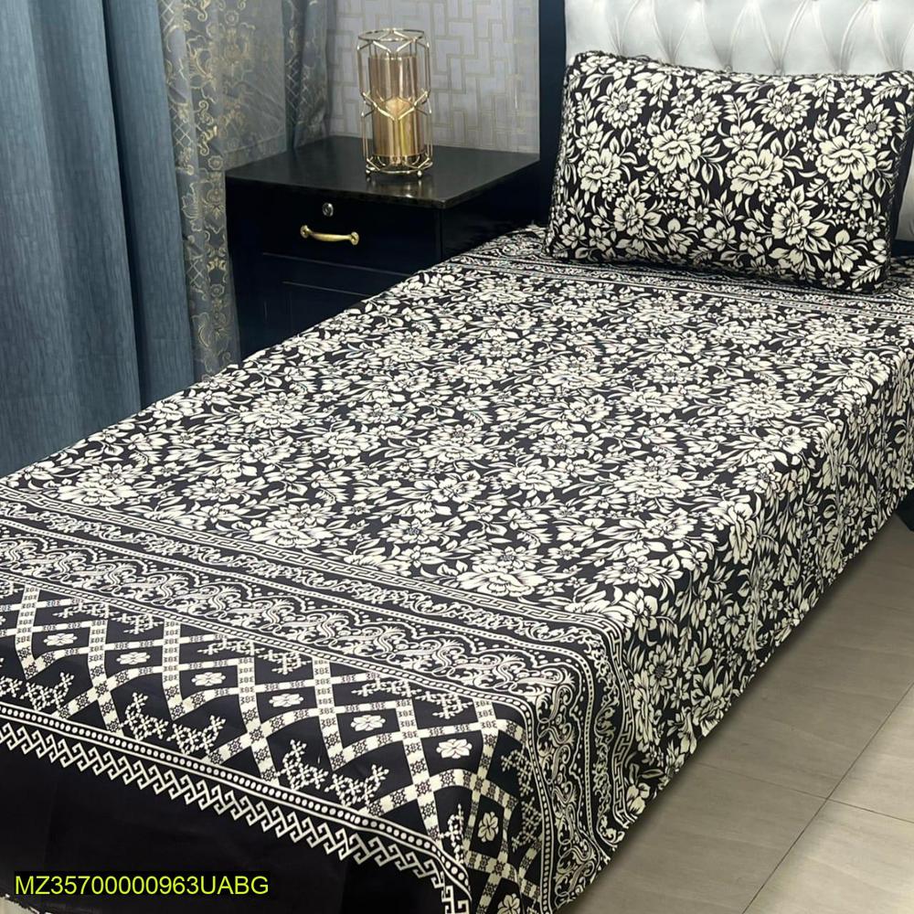 4 Pcs Crystal Cotton Printed Single Bedsheet
