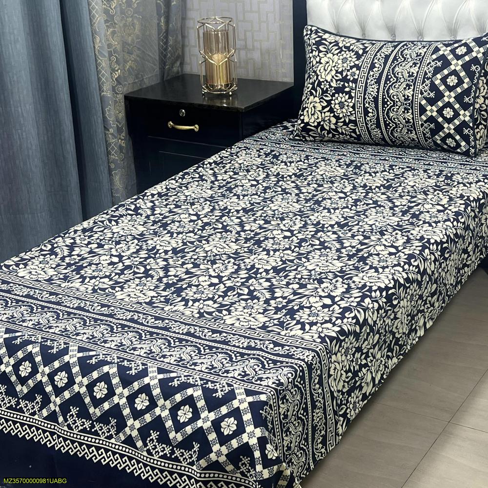 2 Pcs Crystal Cotton Printed Single Bedsheet