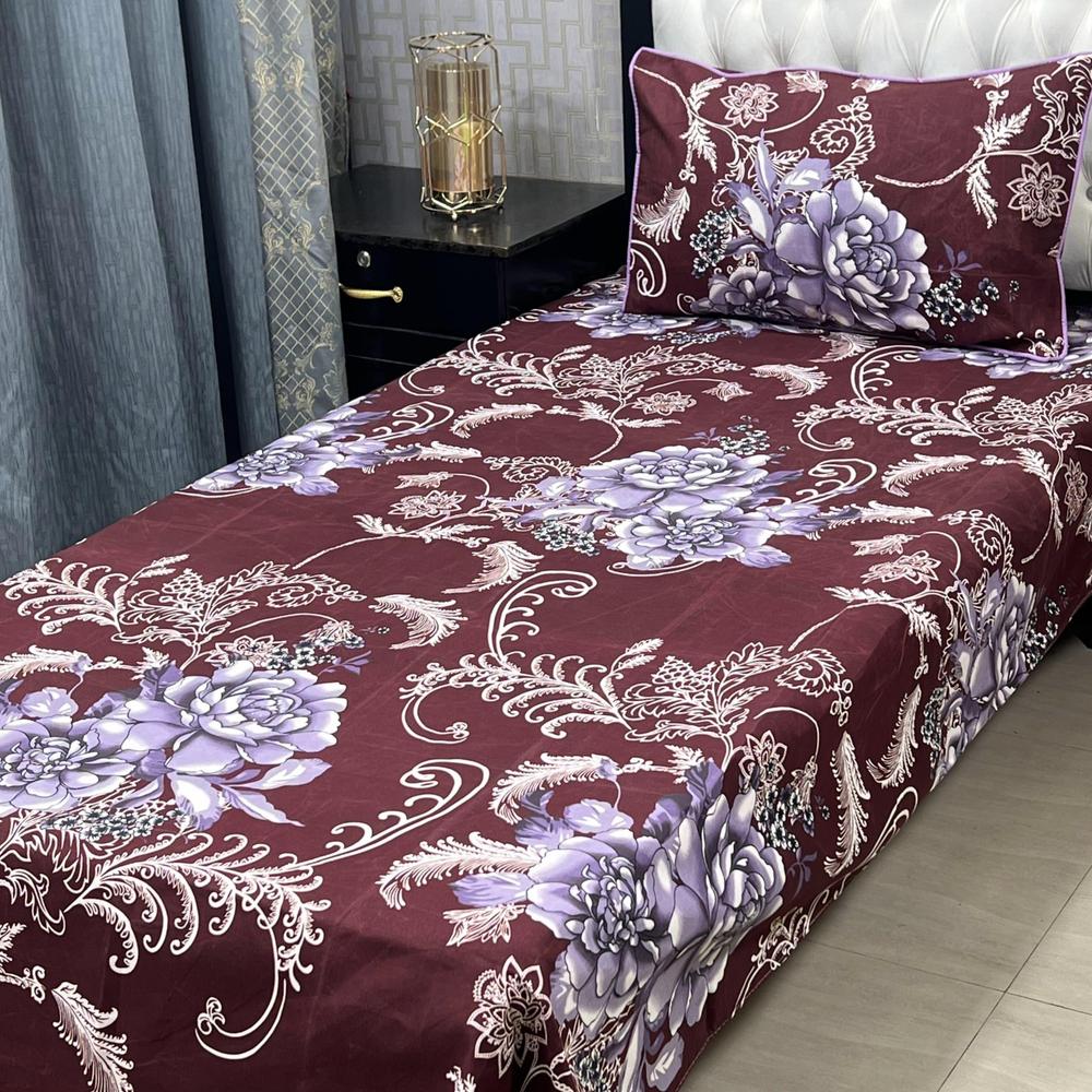 4 Pcs Crystal Cotton Printed Single Bedsheet