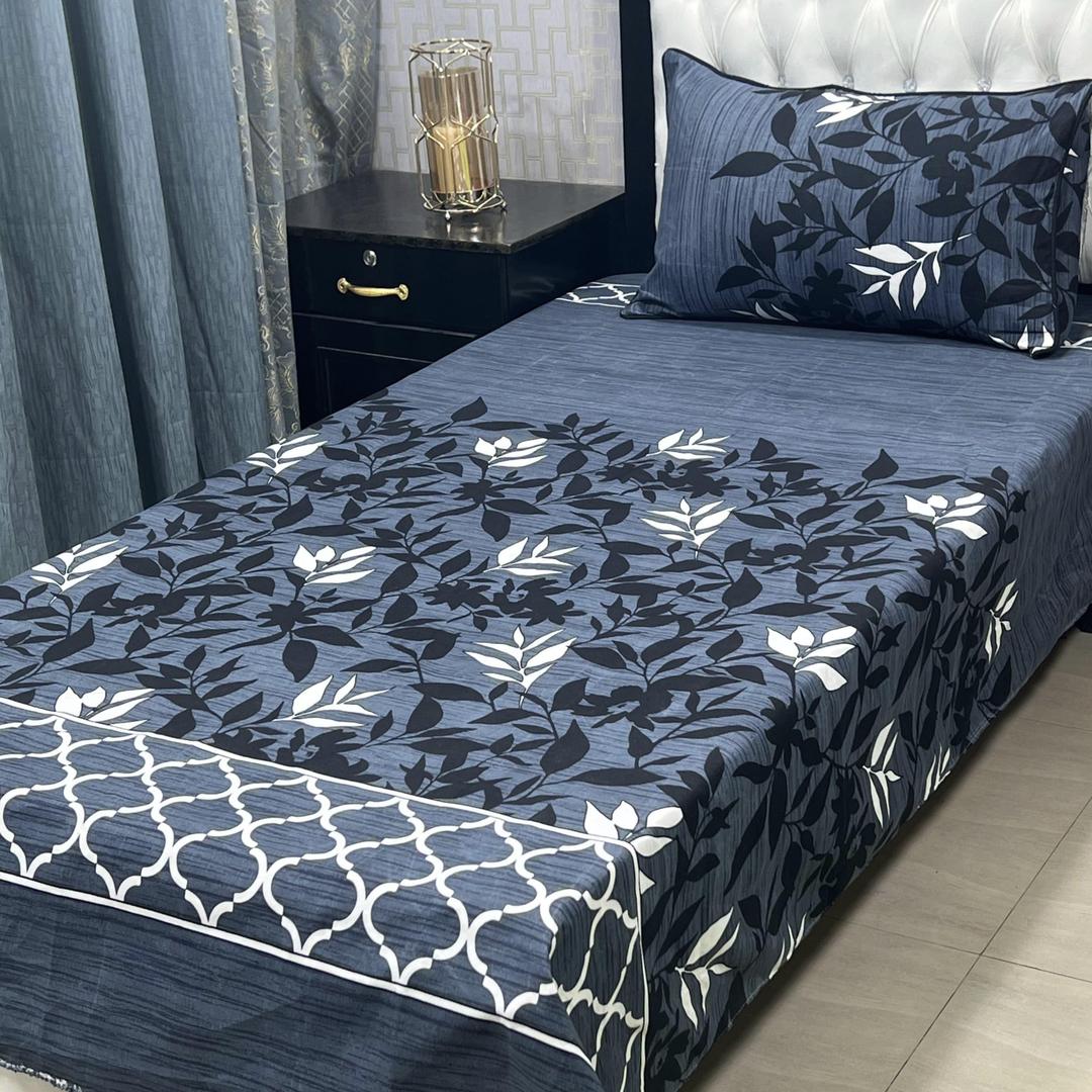 2 Pcs Crystal Cotton Printed Single Bedsheet