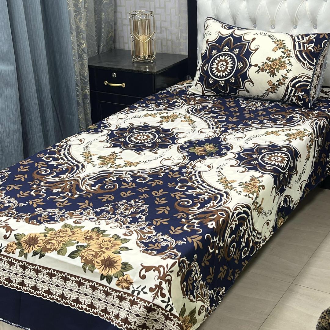 2 Pcs Crystal Cotton Printed Single Bedsheet