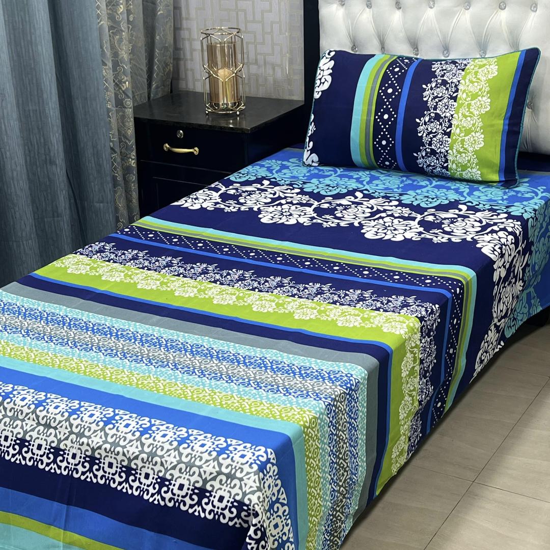2 Pcs Crystal Cotton Printed Single Bedsheet