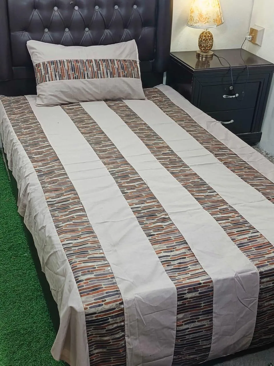 2 Pcs Cotton Patchwork Single Bedsheet