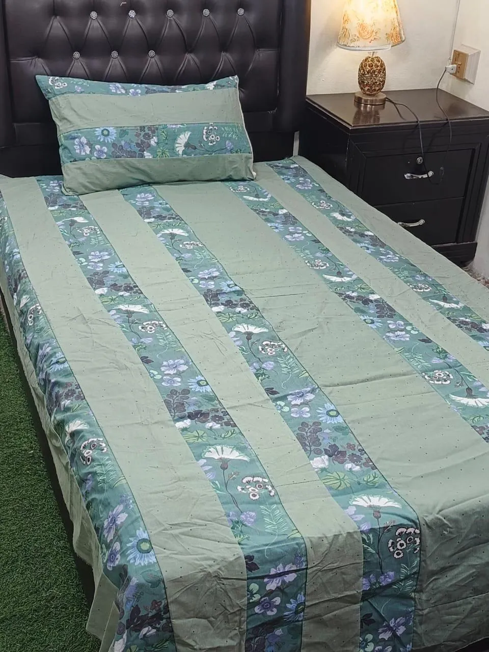 2 Pcs Cotton Patchwork Single Bedsheet
