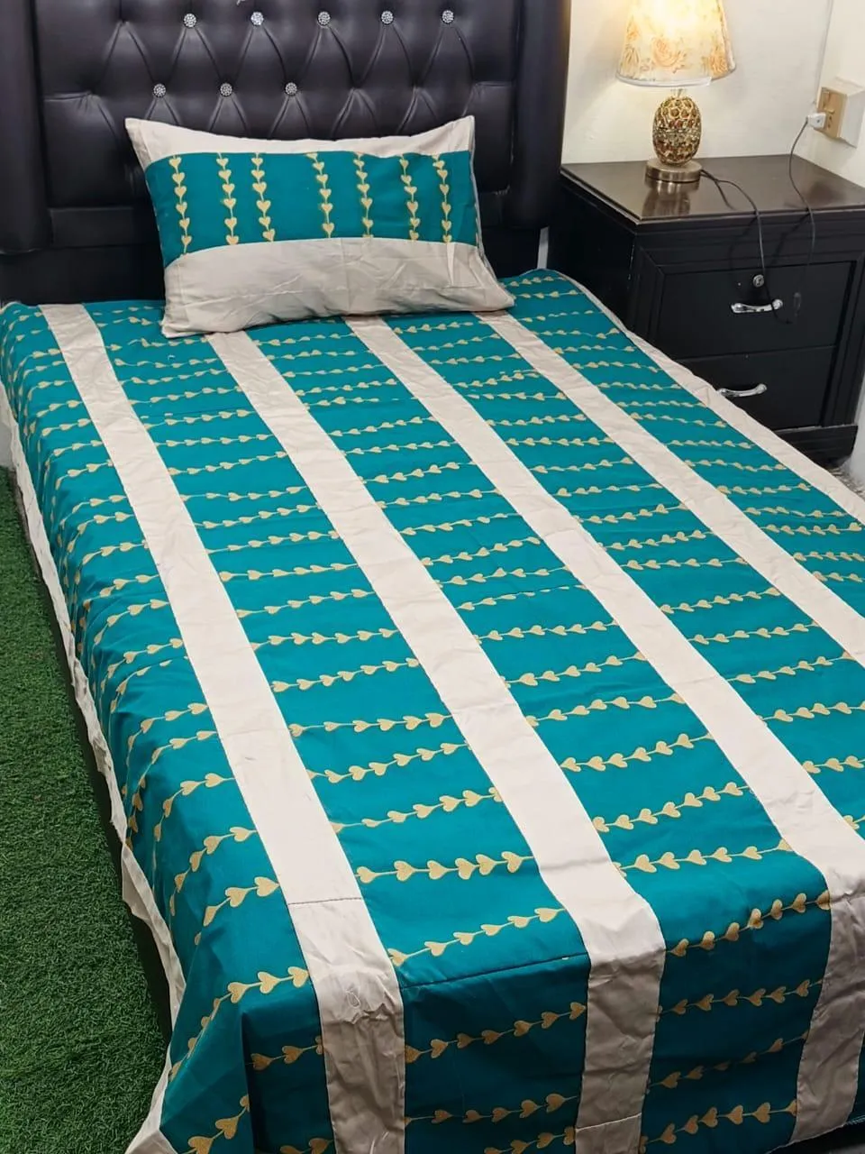 2 Pcs Cotton Patchwork Single Bedsheet