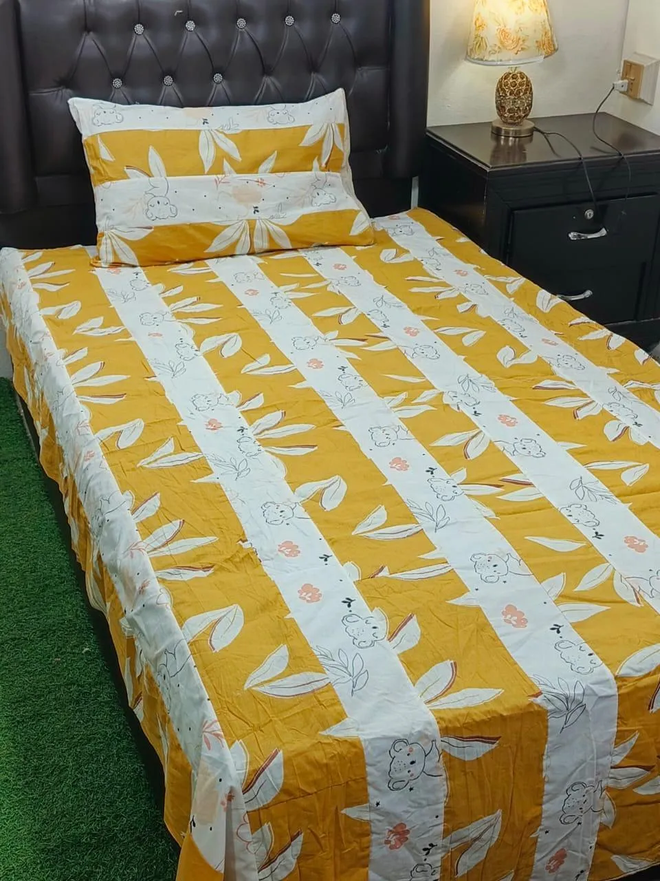 2 Pcs Cotton Patchwork Single Bedsheet